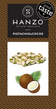 Mliečna čokoláda s kokosovo-pistáciovým krémom